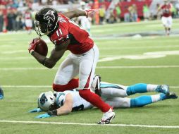 Una recepción de 70 yardas de Julio Jones terminó la posibilidad de Carolina de ganar. AP / J. Bazemore