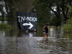 Las fuertes lluvias producidas recientemente provocaron la crecida del río Uruguay. AFP /