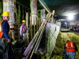 Trabajadores de la ampliación de la Línea 1 laboran a buen ritmo, pues el compromiso es concluir la obra civil en septiembre de 2016. EL INFORMADOR / P. Franco