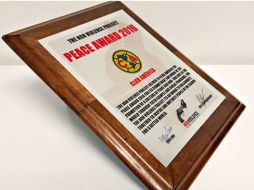 El reconocimiento lo reciben directivos del equipo durante el Mundial de Clubes, celebrado en Japón. TWITTER / @ClubAmerica