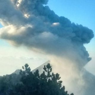 Volcán El Colima emite fumarola de 1.8 kilómetros