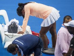 Williams abandonó tras una hora de juego por los mismos problemas que acarreaba en la previa. EFE / T. MacDonough