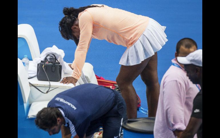 Williams abandonó tras una hora de juego por los mismos problemas que acarreaba en la previa. EFE / T. MacDonough