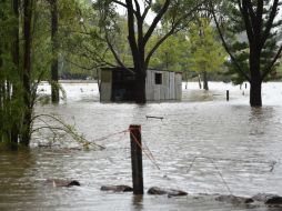 Vista de una zona inundada en Raymond Terrace, en el Valle Hunter, al norte de Sídney. EFE / D. Lewins