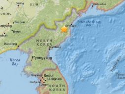 El epicentro del sismo se ubico al noreste de Corea del Norte, muy cerca del emplazamiento de pruebas nucleares de Kilju. ESPECIAL / earthquake.usgs.gov