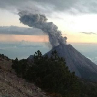 Volcán El Colima emite fumarola de 1.5 kilómetros con ceniza
