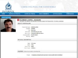 Según los datos de la organización, el capo habla inglés y español, mide 1.72 metros, pesa 75 kilos y tiene cabello castaño. ESPECIAL / www.interpol.int