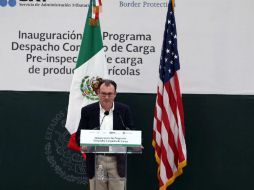 El secretario de Hacienda acude a la inauguración del programa piloto de pre inspección de carga terrestre en la Aduana en Tijuana. NTX / E. Jaramillo