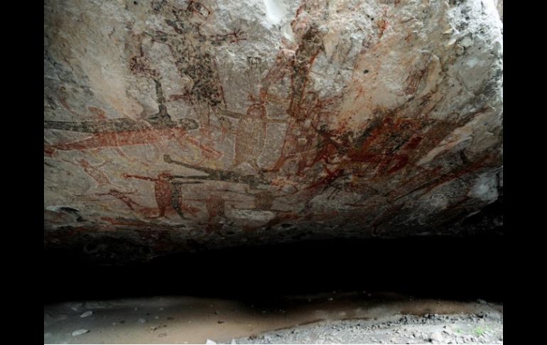 Los diseños de grandes dimensiones son testimonio de la memoria de los habitantes de hace siete mil 500 años. TWITTER / @INAHmx