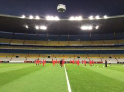 Los Zorros entrenaron este miércoles por la noche en el Estadio Jalisco para conocer el campo en el que jugarán. TWITTER / @atlasfc