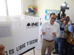 José Ignacio Peralta, candidato alianza de PRI-PT-Verde y Panal. EFE /