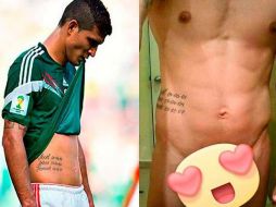 Las imagenes muestran el mismo tatuje en la misma parte del cuerpo del jugador. TWITTER / @VistoBueno