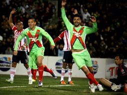 Festejo del gol de Mario Ortiz. MEXSPORT / D. Martínez