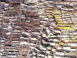 Cinco mil pozas de cinco  metros cuadrados captan las saladas aguas de un  riachuelo que brota de la montaña. EL INFORMADOR / P. Fernández