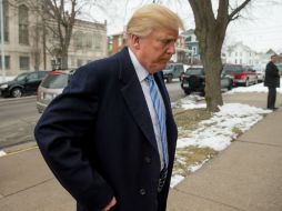 Al final del servicio religioso Tump dijo 'No sé si eso fue dirigido para mí, tal vez'. AFP / A. Harnik