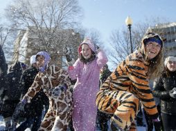 El evento fue presentado como 'Guerras de nieve: La bola de nieve contraataca'. AP / A. Brandon