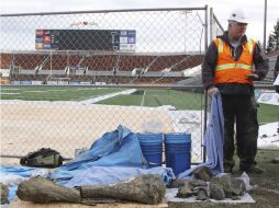 Obreros descubren huesos de mamut y otros mamíferos de la Edad del Hielo junto a un terreno de fútbol americano. AP / T. Hogue