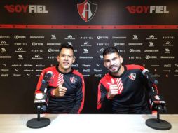 Rodrigo Salinas (i) y Giovanni León (d), durante la conferencia de prensa de hoy. TWITTER / @atlasfc
