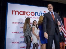 Marco Rubio quedó en tercer sitio, a escasa distancia de Trump. AFP / P. Marovich