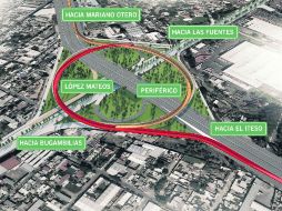 Esta imagen ilustra la forma en que lucirá el cruce de López Mateos y Periférico una vez concluida. ESPECIAL /