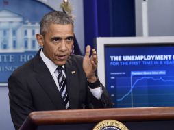 El mandatario tuvo una inusual aparición en el Salón Brady de la Casa Blanca. AP / S. Walsh