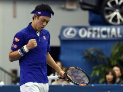 Kei Nishikori tardó una hora y 19 minutos en sellar su primer éxito del 2016. AFP / S. Revere