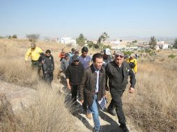 Durante una visita al Bosque El Nixticuil, Pablo Lemus anunció que pondrá en marcha acciones para conservar el lugar. ESPECIAL / Gobierno de Zapopan