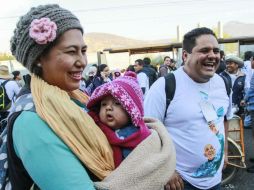 Mayela Guadalupe y Juan Carlos a su llegada a Morelia. EL INFORMADOR / A. García