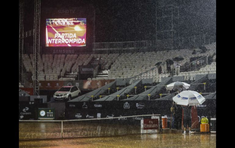 También quedó aplazado a este jueves el duelo entre Santiago Giraldo y Guido Pella, correspondiente a los octavos de final. EFE / A. Lacerda