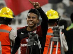 Con el gol de Medina, los Rojinegros suman tres puntos. EFE / U. Ruiz