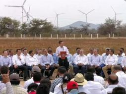 El Jefe del Ejecutivo encabeza la inauguración de la Central Eólica Sureste I, Fase II, en Oaxaca. TWITTER / @PresidenciaMX