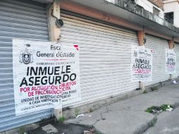 A los locales se les colocaron sellos; la Fiscalía informó que buscarán la extinción de dominio de estos inmuebles. ESPECIAL /
