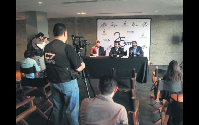 Promotores. Rodolfo Guzmán, Alberto Mora Martín y Gabriel Barreto, dieron a conocer los detalles del concurso. EL INFORMADOR / A. Hinojosa