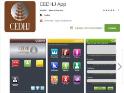 La aplicación se puede bajar con el nombre 'CEDHJ' en la tienda en línea de cada sistema operativo. ESPECIAL / play.google.com