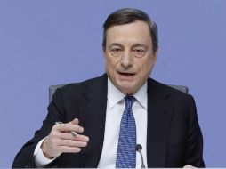 Mario Draghi. El presidente del BCE durante una conferencia de prensa tras una reunión del consejo de Gobierno en Fráncfort. AP / M. Probst