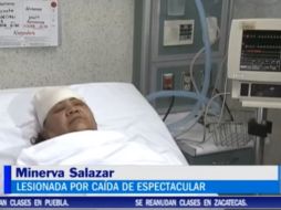 Minerva Serrano fue operada de emergencia en la columna vertebral tras haber sobrevivido al espectacular que cayó sobre su auto. YOUTUBE /