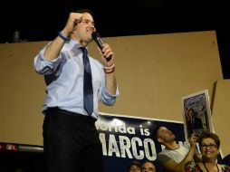 Marco Rubio realizó un mitin en Miami, antes de que se realicen las elecciones. AFP / R. Wise