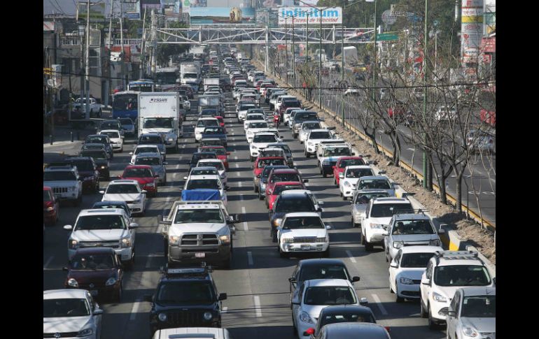 Las vías alternas a Periférico y López Mateos también se han saturado. EL INFORMADOR / M. Vargas