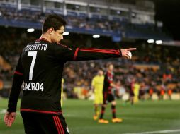 Con el Leverkusen, 'Chicharito' ha marcado 23 anotaciones. TWITTER / @CH14_