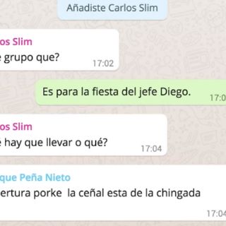 Parodian chat donde organizaron la fiesta del 'Jefe Diego'