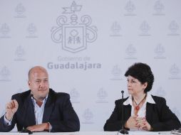El alcalde Enrique Alfaro y la regidora, Guadalupe Morfín. ESPECIAL / Gobierno de Guadalajara