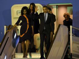 La familia Obama viajará el jueves a la pintoresca ciudad de Bariloche antes de regresar a Washington. AFP / J. Mabromata