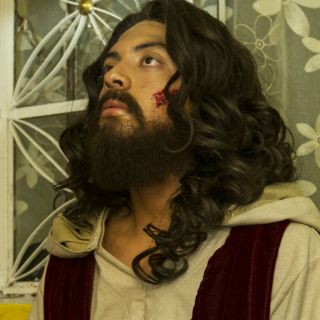 El Jesús de Iztapalapa, a punto de ser crucificado