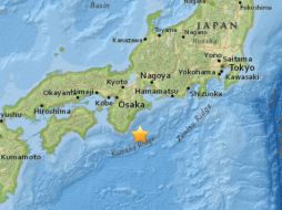 El epicentro se ubicó a unos 170 kilómetros 8105 millas) al sureste de Osaka. ESPECIAL / earthquake.usgs.gov/
