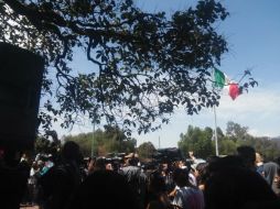 Jóvenes de la Facultad de Derecho fueron los que organizaron el mitin. TWITTER / @anitamuack