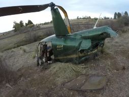 Se trataba de una aeronave Robinson que cayó en una localidad conocida como la Ferrería de Tula. ESPECIAL /