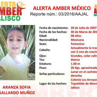 Activan Alerta Amber por niña extraviada en Tepatitlán