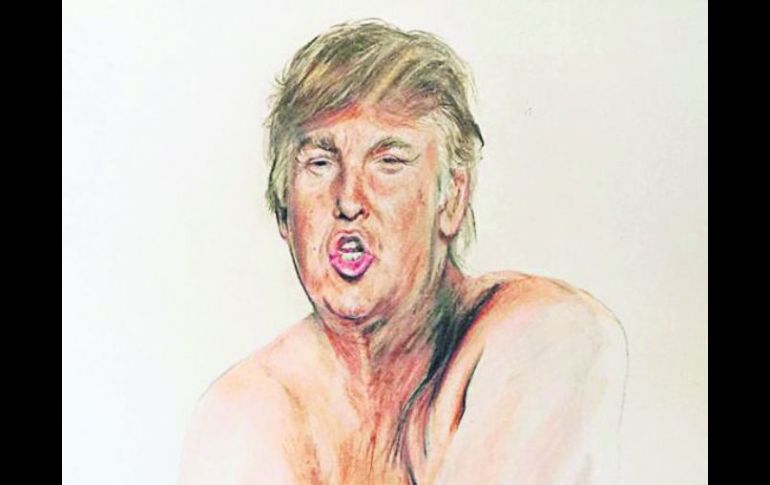 Illma Gore pintó sin ropa a Donald Trump, una obra que le costó la censura en Estados Unidos al considerarla ofensiva. ESPECIAL /