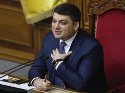 Vladímir Groisman, un convencido europeísta, durante una sesión parlamentaria en Kiev. EFE / R. Pilipey