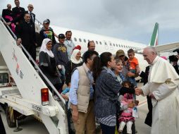 ''Todos los refugiados son hijos de Dios'', explicó el Papa Francisco. EFE / F. Monteforte